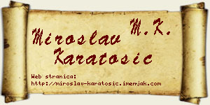 Miroslav Karatošić vizit kartica